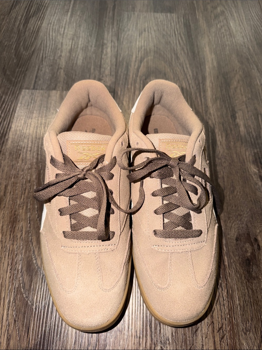 Reebok Neutral Beige Suede Low-Top Sneakers